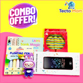 BEST SELLING COMBO (4nos SANK BOOK with 10 Refills + 1nos LCD Display Pecil Box + 1nos Face Changing Labobu Keychain + 1nos 10Colour Floating Pens + 1nos Candy Flower)