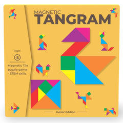 TM109 Tangram Brain-Booster Puzzle - Magnetic Puzzle for Kids, Educational Travel Toys for Kids & Above, Gift for Boys Girls, Magnetic Tangram Junior