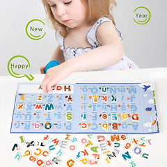 TM122 78 Pieces High quality Magnetic Alphabet Letters for Kids - Fridge Magnets Uppercase & Lowercase ABC Letters Puzzle Book - Fun Educational Preschool Learning Spelling Games Toy Gift for Boys and Girls.