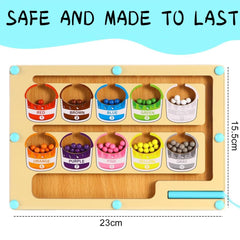 TM111 Magnetic Color & Number Maze - Magnet Game Wooden Color Matching Learning Counting Puzzle Board - Fine Motor Skills Toys