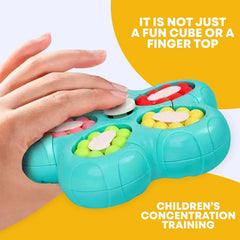 TM135 Fingertip Gyro Rubiks Style Cube Handheld Rotating Puzzle Toy for Stress Relief Focus Practice and Skill Development Suitable for Kids and Adults - 1Pcs