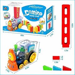 TM119 Dominos Train Toy, 40 Pieces Domino Blocks Set, Musical Light-up Automatic Block Laying Train, Ages 1-10 Years