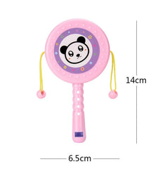 TM145 Wooden Non Toxic Colourful Rattle Toys for Newborn Baby, Musical Infant Toy, Gift Set Age 0+, Multicolor (Color Damaru)