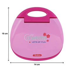 TM115 Operated Educational Learning Laptop Toy with LED Display and Music Effect | Indoor Toy for Babies/Girls/Boys/Toddlers- 2011A (Pink, 3xAA Battery