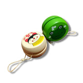 TM150 Wooden Smooth Spin Animal Printed Yo-Yo Toy High-Speed Wooden YoYo Ball Game for Boys for Kids Multi Color - Random colours