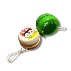 TM150 Wooden Smooth Spin Animal Printed Yo-Yo Toy High-Speed Wooden YoYo Ball Game for Boys for Kids Multi Color - Random colours