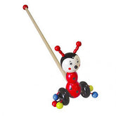 TM151 Wooden Push Along Bee Toy for Kids | Colorful Handcrafted Walking Stick Toy | Fun Activity Walker for Toddlers | Safe & Eco-Friendly