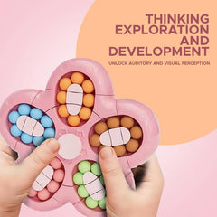 TM135 Fingertip Gyro Rubiks Style Cube Handheld Rotating Puzzle Toy for Stress Relief Focus Practice and Skill Development Suitable for Kids and Adults - 1Pcs