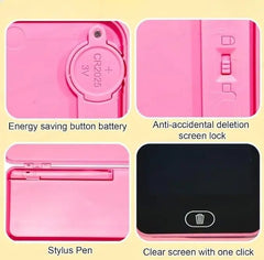 TM142 LCD Drawing Pen Case with Stylus, Electronic Writing Tablet Pencil Box, Lock Screen and One-Key Erase Features, Eye Protection Display.