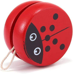 TM150 Wooden Smooth Spin Animal Printed Yo-Yo Toy High-Speed Wooden YoYo Ball Game for Boys for Kids Multi Color - Random colours
