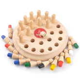 TM108 Wooden Memory Chess Color Matching Game Montessori Brain Booster Board Game for Kids Fun Family Indoor Game Educational Toy Birthday Gift for Boys and Girls (Memory Chess)