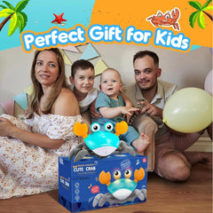 TM133 Crawling Crab Baby Musical Toy for Kids Toddlers Infant Tummy Time Interactive Toys for  Electric Sensor Dancing Walking Crab Toy Gift for Kids and  Rechargeable