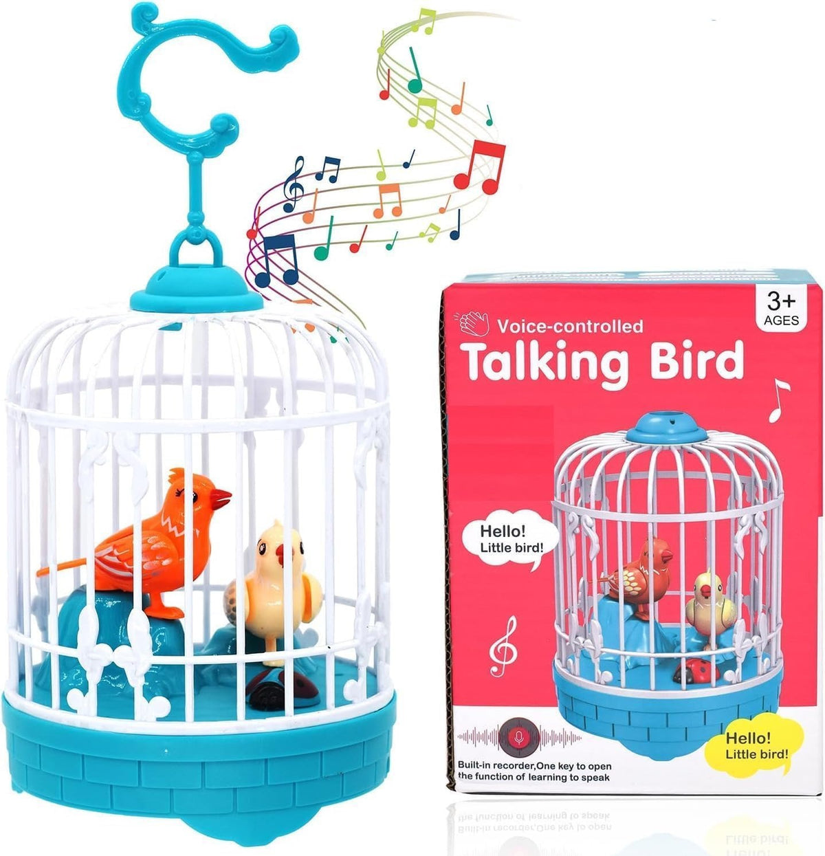 TM123 Talking Bird Toy for Kids | Repeats What You Say | Singing, Speaking, and Dancing Bird Toy| Funny Education Toys for Children Playing at Home - Random Colours