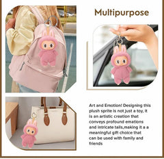 TM120 Labubu Face Changing Keychain – 3D Cartoon Character Key Holder with 3 Expressions, Cute ABS Toy Keyring for Bags, Cars, Gifts, Kids & Adults (Multicolor)