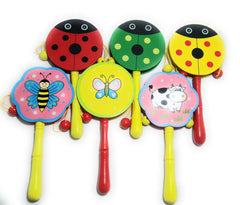 TM145 Wooden Non Toxic Colourful Rattle Toys for Newborn Baby, Musical Infant Toy, Gift Set Age 0+, Multicolor (Color Damaru)