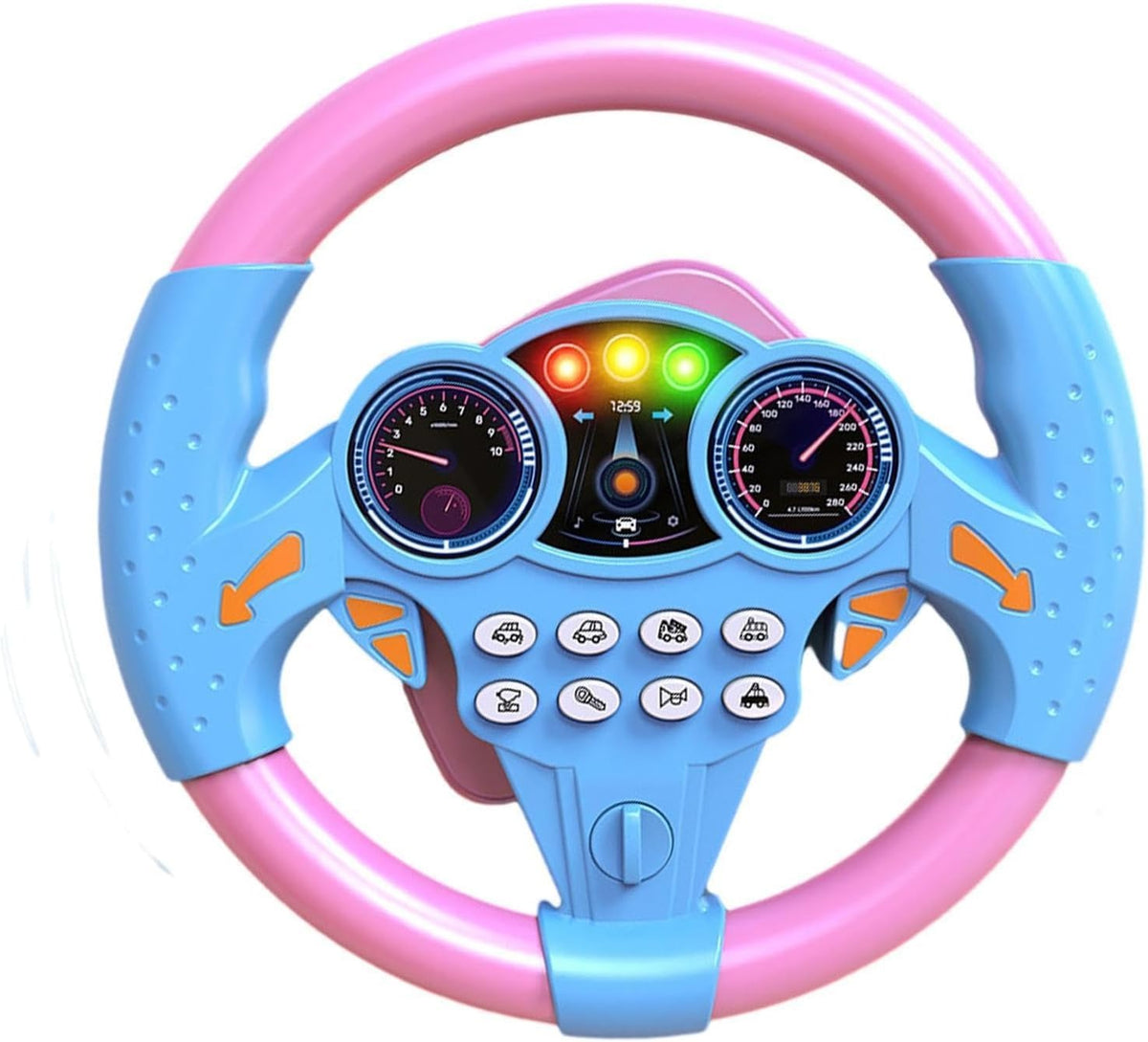 TM118 Premium Kids Driving Steering Wheel Funny Interactive Driving Wheel with Music (YELLOW)