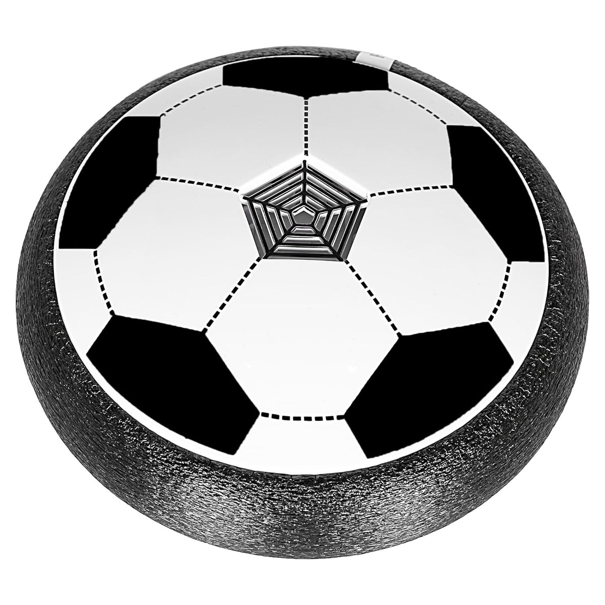 TM116 Floating Hover Football with Colorful Flash Light Effect | Indoor & Outdoor Pro Air Football Game for Kids/Girls/Boys/Gifts | Black and white