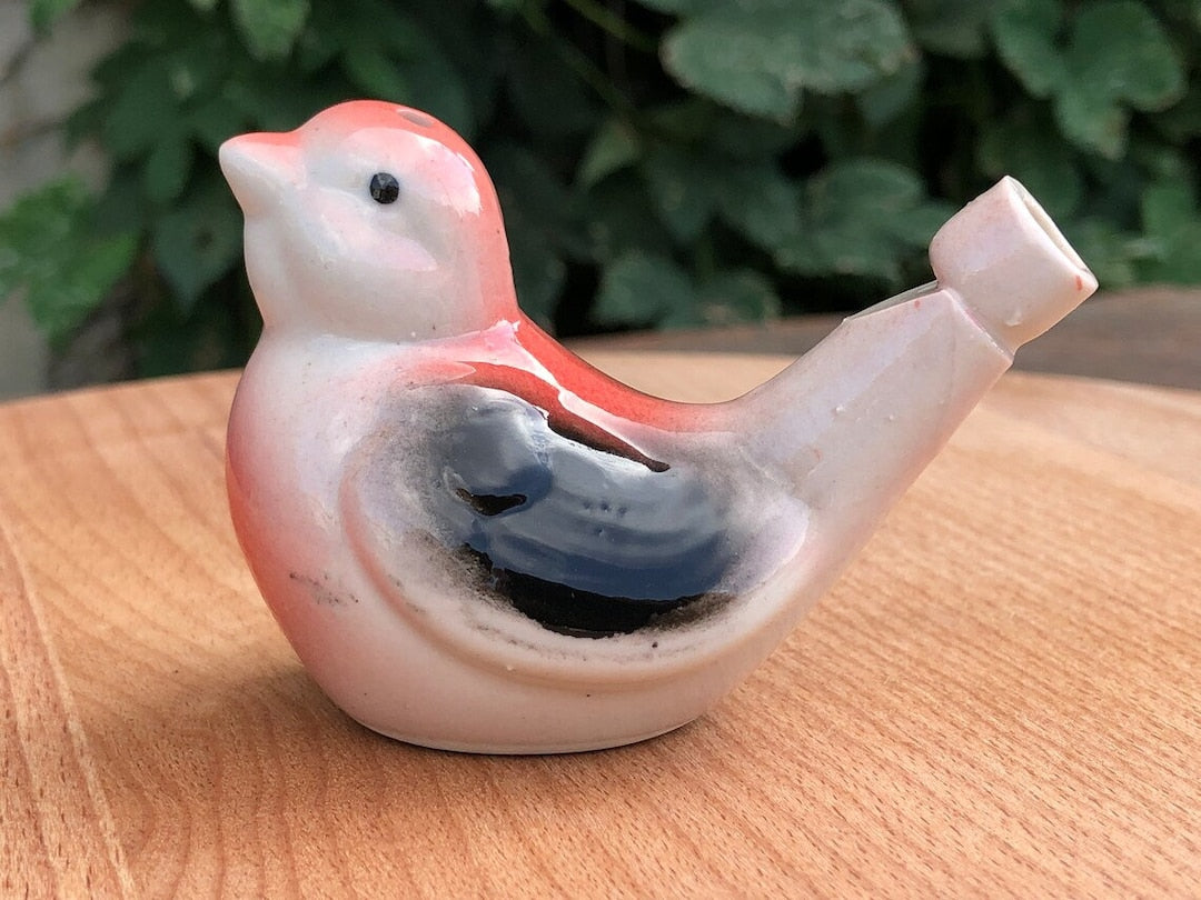 TM148 Traditional Handcrafted Clay Bird Water Whistle Toy for Kids | Terracotta Bird Whistle Musical Toy | Fill with Water for Different Sounds | Clay Animal Whistle Gift