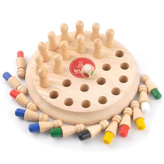TM108 Wooden Memory Chess Color Matching Game Montessori Brain Booster Board Game for Kids Fun Family Indoor Game Educational Toy Birthday Gift for Boys and Girls (Memory Chess)